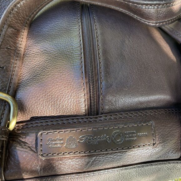 Fossil 75082 Brown Leather Backpack Drawstring Flap Pocket Bag Vintage - Picture 13 of 14